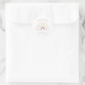 Minimalistische Pink Boho Regenboog Verjaardag Dan Ronde Sticker (Tas)