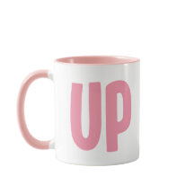 Minimalistische Pink C UP-Mok - Het is letterlijk 