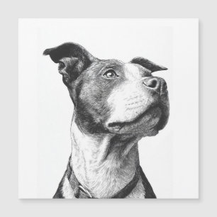 Minimalistische Pitbull Zwart en Wit Kunst