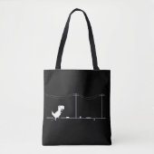 Minimalistische Pixel Dinosaur Canvas tas (Voorkant)