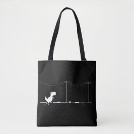 Minimalistische Pixel Dinosaur Canvas tas