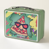 Minimalistische pizza met zonnebril (Achterkant)