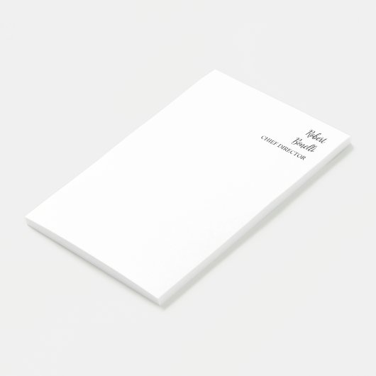 Minimalistische Plain Black & White Modern Post-it® Notes (Schuin)