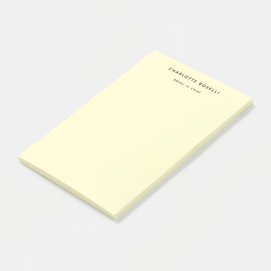 Minimalistische Plain Classical Professional Cream Post-it® Notes (Schuin)