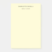 Minimalistische Plain Classical Professional Cream Post-it® Notes (Voorkant)