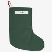 Minimalistische Plain Clean Simple Forest Green Kleine Kerstsok (Voorkant)
