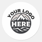 Minimalistische Plain Custom Round Business Logo Ronde Sticker (Voorkant)