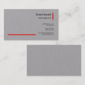 Minimalistische Plain Grey Red Modern Professional Visitekaartje (Voorkant / Achterkant)