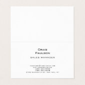 Minimalistische Plain Klassiek Zwart & Wit Visitekaartjes (Buitenkant ongevouwen)