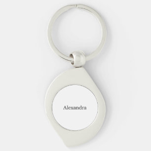 Minimalistische Plain Klassieke Eigen Naam Zwart W Sleutelhanger