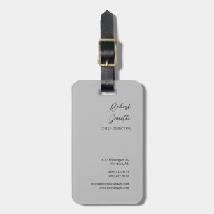 Minimalistische Plain Modern Grijs Gepersonaliseer Bagagelabel