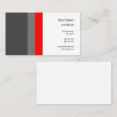 Minimalistische Plain Modern Grijs Rood Wit Visitekaartje (Voorkant / Achterkant)