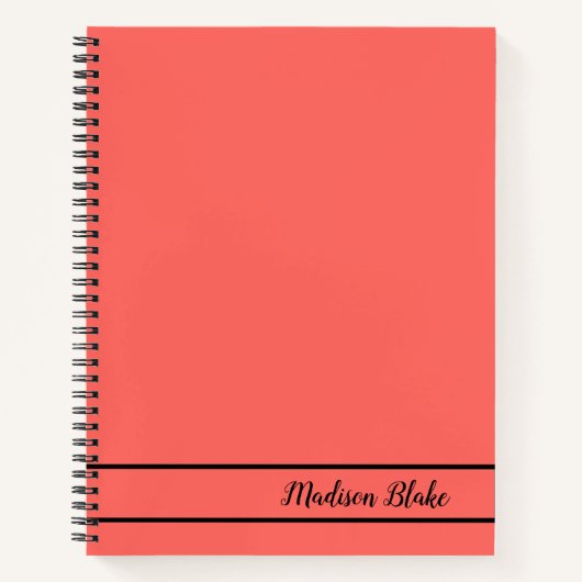 Minimalistische Plain Pastel Red Notitieboek (Voorkant)