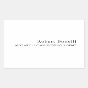 Minimalistische Plain Red White Moderne Notaris Rechthoekige Sticker