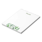 Minimalistische Plain Schattigee Eigen Naam Bloeme Notitieblok (Gedraaid)