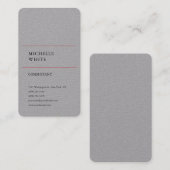 Minimalistische Plain Simple Premium Grey Professi Visitekaartje (Voorkant / Achterkant)