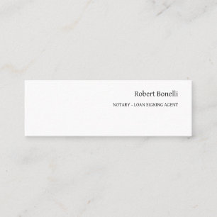 Minimalistische Plain White Moderne Notaris Loan A Mini Visitekaartje