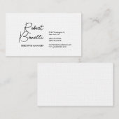 Minimalistische Plain Zwart & Wit Modern Mooi Linn Visitekaartje (Voorkant / Achterkant)