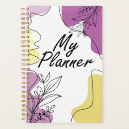 Minimalistische plannermap -Lijnkunst Bloemige not Planner