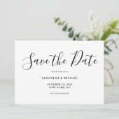 Minimalistische platte Save The Date kaart (Staand voorkant)