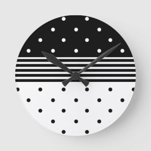 Minimalistische Polka Dot & Gestreepte Muurklok Ronde Klok