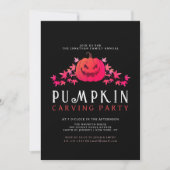 Minimalistische pompoen Spooky Carving Party Hallo Kaart (Voorkant)