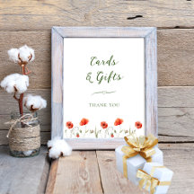 Minimalistische Poppies Kaarten & Cadeaus Trouwbor