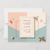 Minimalistische Post Pastel Verjaardag Uitnodiging (Voorkant)