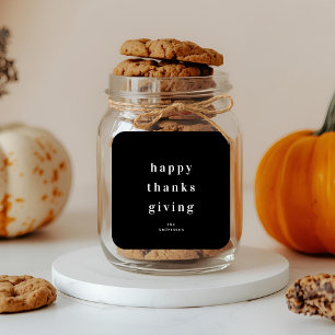 Minimalistische Prettig Thanksgivingdag Vierkante Sticker
