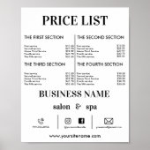 Minimalistische Prijslijst Haar Prijs Flyer Salon Poster (Voorkant)