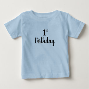 Minimalistische print eerste verjaardag T-shirt