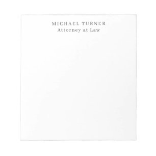 Minimalistische professionele advocaat bij de wet notitieblok