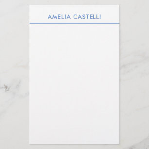 Minimalistische professionele effen blauwwit briefpapier