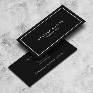 Minimalistische professionele elegante zwarte visitekaartje