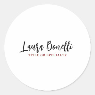 Minimalistische professionele handgeschreven gewon ronde sticker