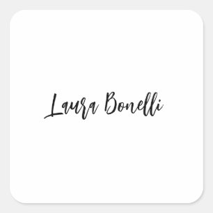 Minimalistische professionele handgeschreven gewon vierkante sticker