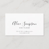 Minimalistische professionele handgeschreven lette visitekaartje (Voorkant)