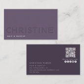 Minimalistische professionele letterpress Qr-code Visitekaartje (Voorkant / Achterkant)