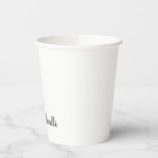 Minimalistische professionele moderne effen zwart  papieren bekers (Links)