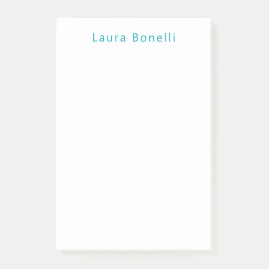 Minimalistische Professionele Moderne Naam Azure B Post-it® Notes (Voorkant)