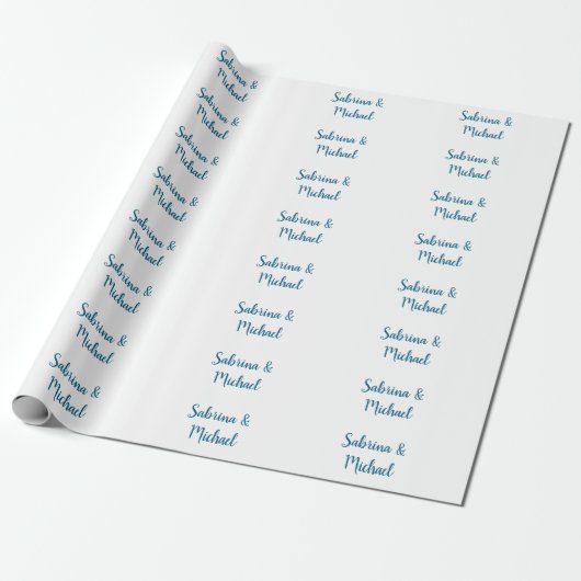 Minimalistische Professionele Moderne Plain Blauw  Cadeaupapier (Uitgerold)