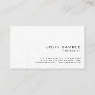 Minimalistische Professionele Moderne Witte Matte Visitekaartje