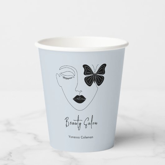 Minimalistische professionele schoonheidssalon bra papieren bekers (Voorkant)