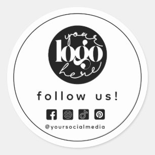 Minimalistische professionele Social Media Custom  Ronde Sticker