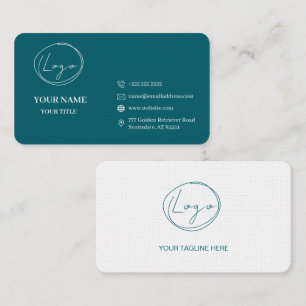 Minimalistische professionele turquoise visitekaar afsprakenkaartje