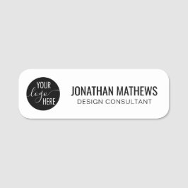 Minimalistische professionele witte bedrijf Logo Naamplaatje