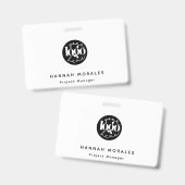 Minimalistische professionele zakelijke aangepaste badge (Front & Back)