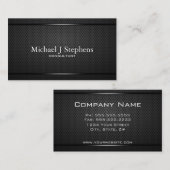 Minimalistische professionele zwarte metalen textu visitekaartje (Voorkant / Achterkant)