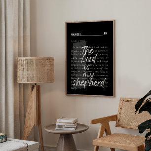 Minimalistische Psalm 23 Schrift Poster