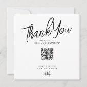 Minimalistische QR-code bruidsfeest bedankkaart (Voorkant)